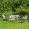 Loungegruppe 'Evora', 4-teilig, Grau -Gartenmöbel 3950101015 Alu Geflechtgruppe Evora 4tlg grau inkl Kissen 2 99295