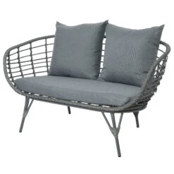 Loungegruppe 'Evora', 4-teilig, Grau 10 Loungegruppe 'Evora', 4-teilig, Grau -Gartenmöbel 3950101015 Alu Geflechtgruppe Evora 4tlg grau inkl Kissen 3 99291