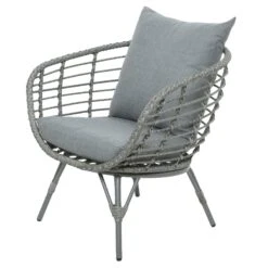 Loungegruppe 'Evora', 4-teilig, Grau 11 Loungegruppe 'Evora', 4-teilig, Grau -Gartenmöbel 3950101015 Alu Geflechtgruppe Evora 4tlg grau inkl Kissen 5 99292